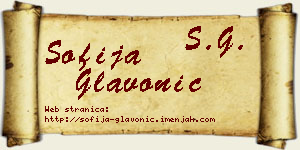 Sofija Glavonić vizit kartica